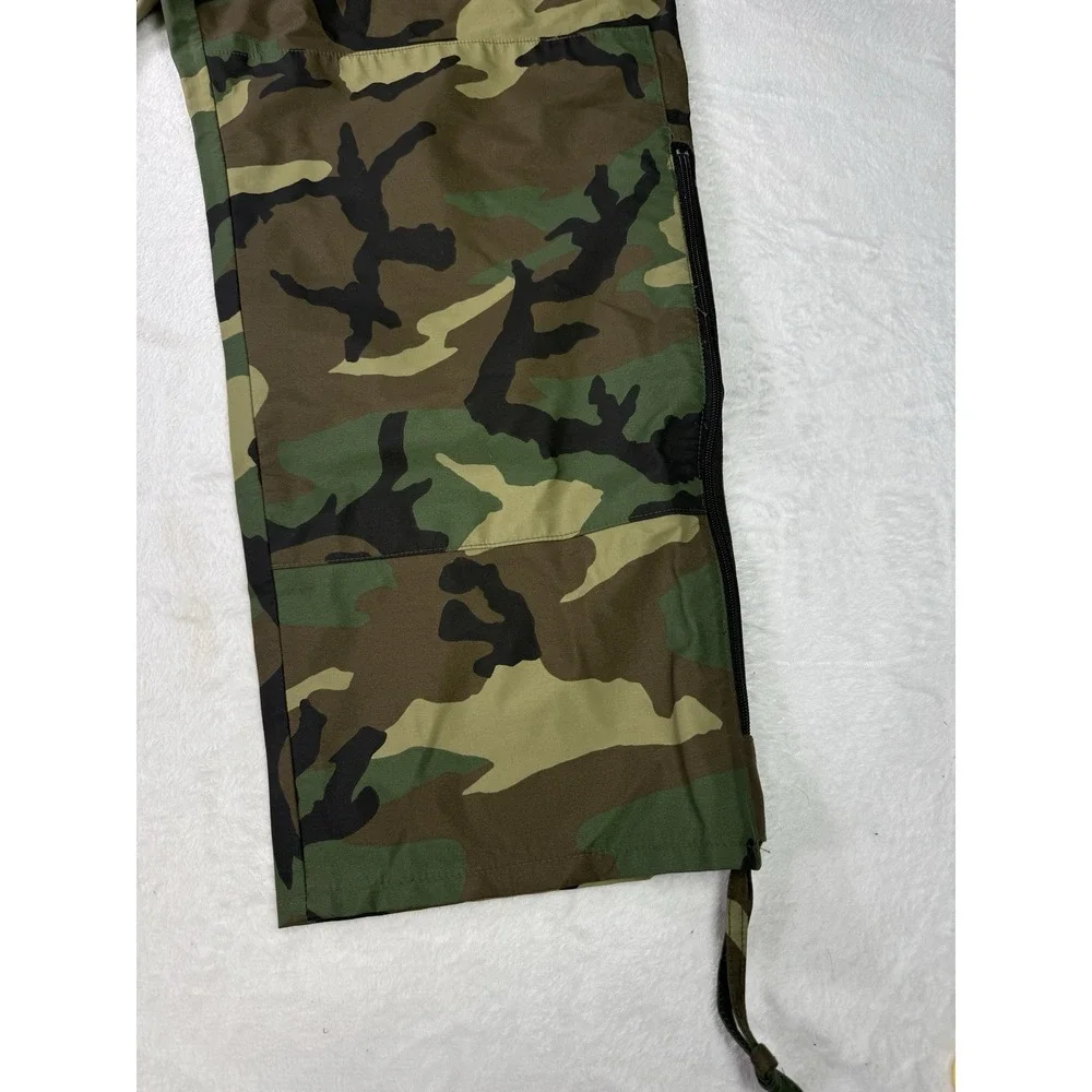 Vintage ECWCS Rain Pants Mens Medium Green Camo Gore Seam Woodland